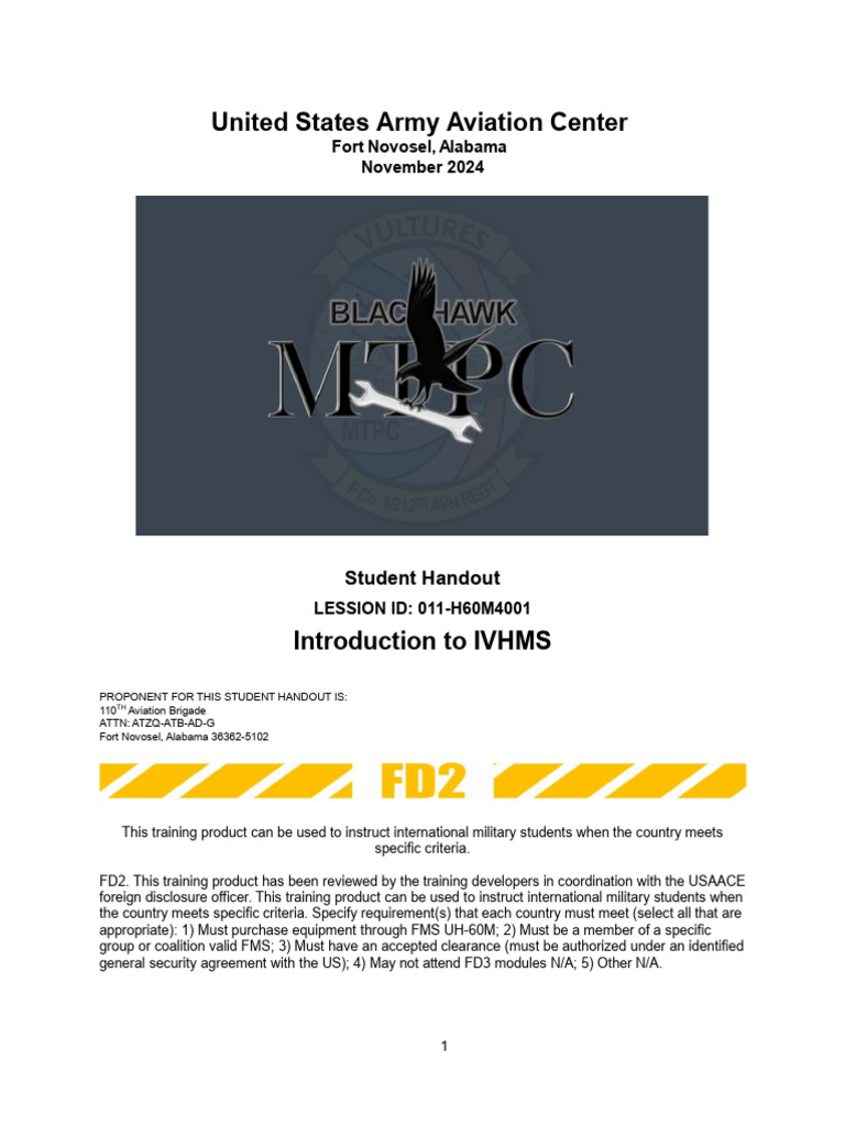 Introduction to IVHMS for UH-60M Pilots | PDF | Flight Recorder | Cache ...