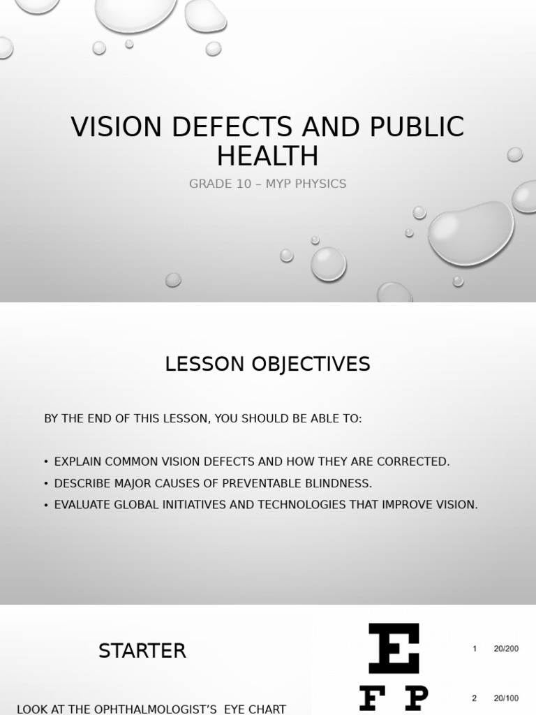 Vision Defects and Public Health Overview | PDF | Myopia | Cataract