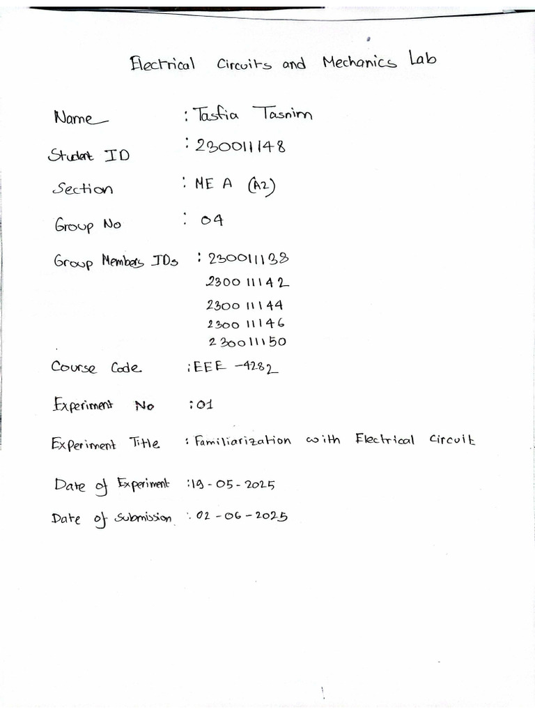 EEE Lab Report 230011148 | PDF