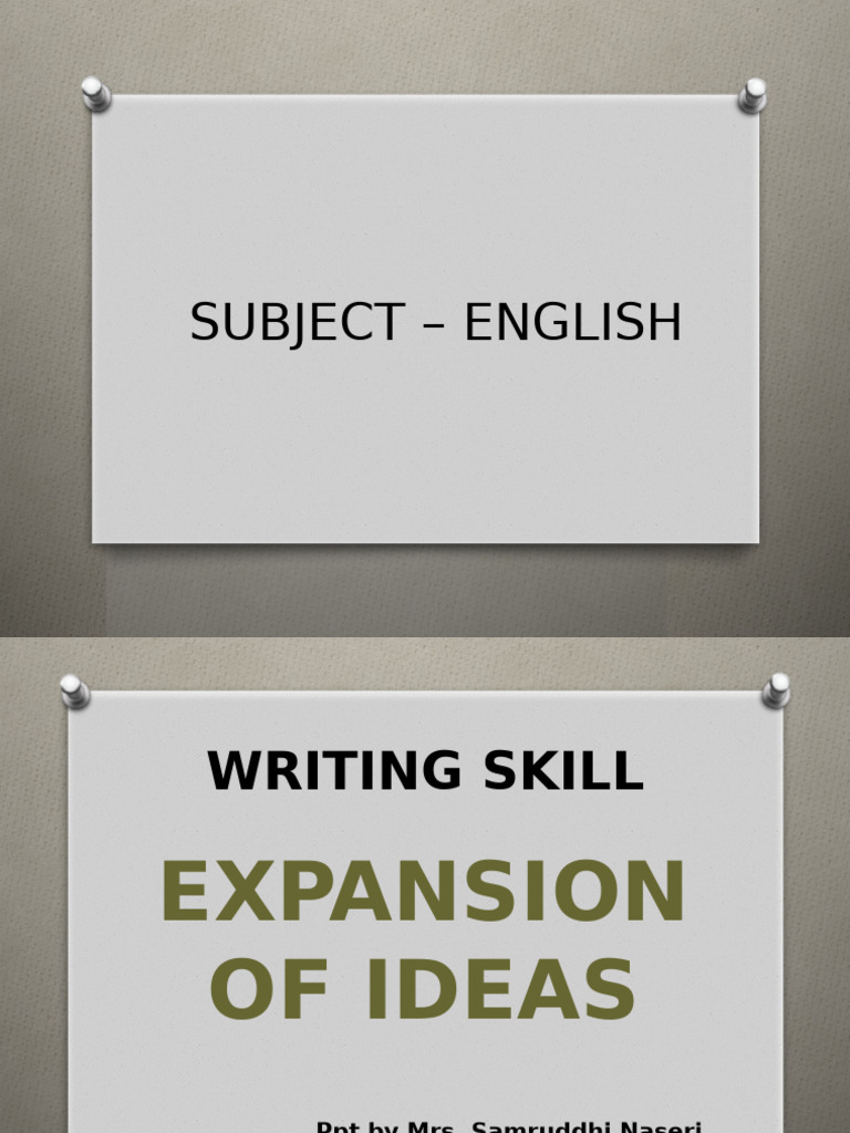 Mastering Idea Expansion in Writing | PDF