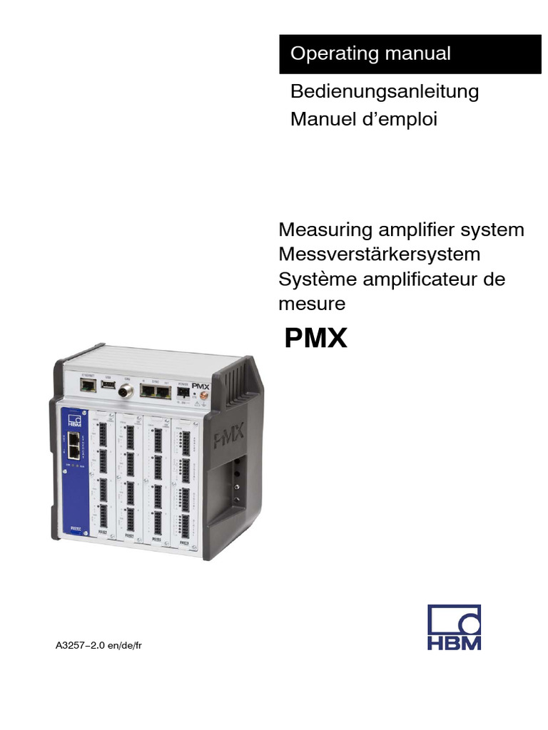 PMX Measuring Amplifier Manual | PDF | Safety | Electrical Connector