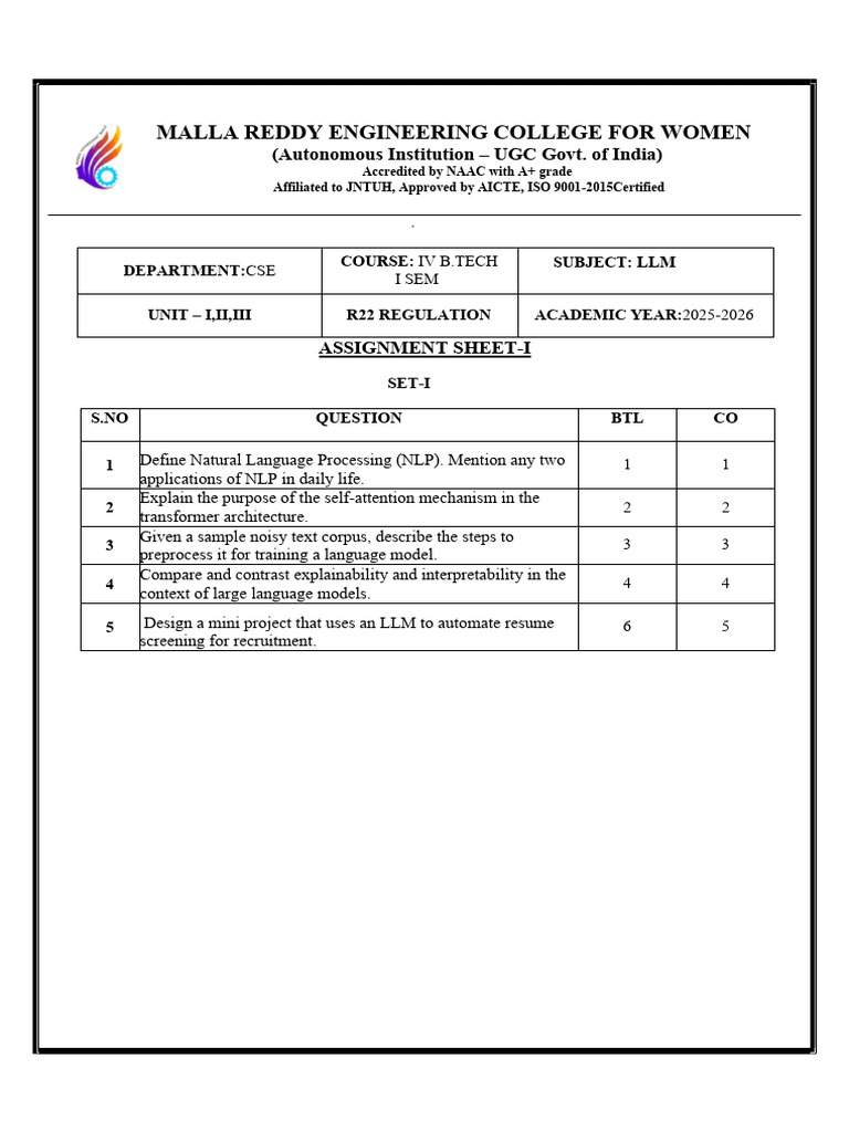 LLM Assignment Overview and Samples | PDF | Learning | Cognition