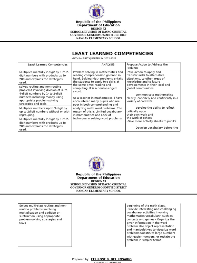 Math IV Competencies Analysis and Solutions | PDF | Mathematics ...