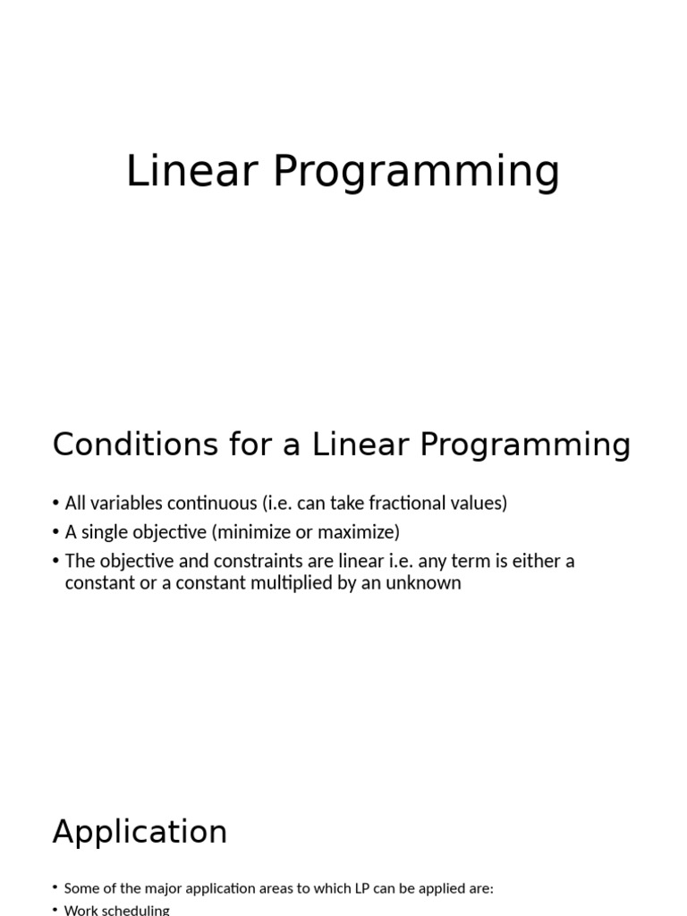 Linear Programming | PDF | Linear Programming | Applied Mathematics