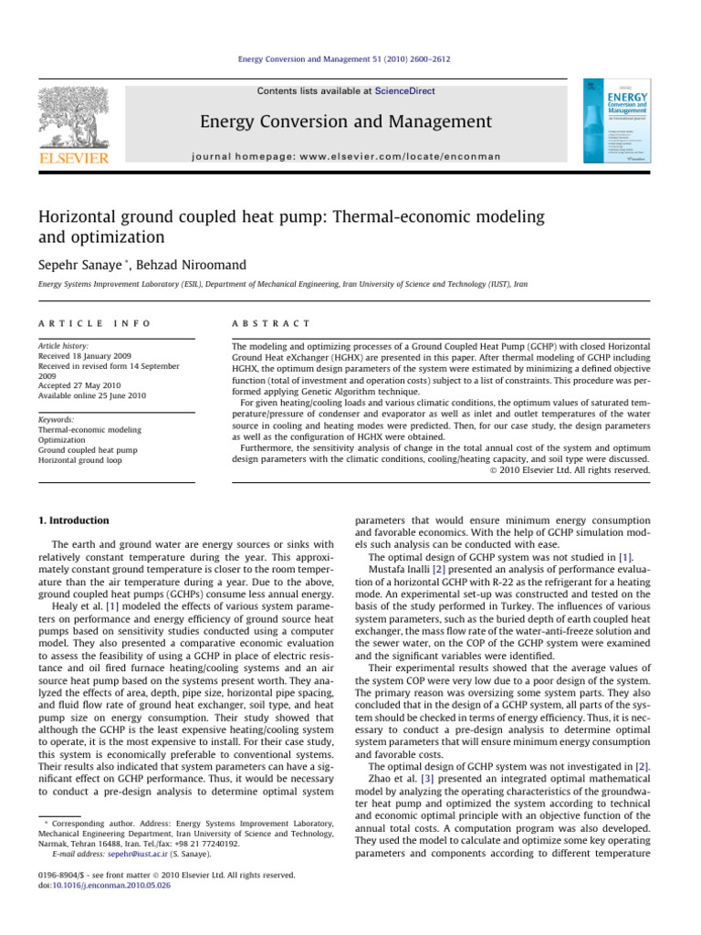 GCHP Thermal-Economic Optimization | PDF | Mathematical Optimization ...