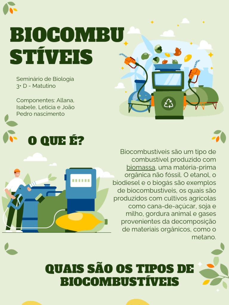Biocombustíveis: Tipos, Vantagens e Impactos | PDF | Biocombustível ...