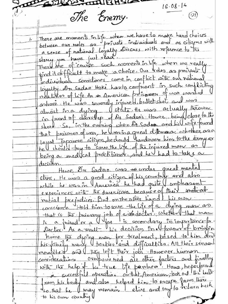 Notes On The Enemy | PDF