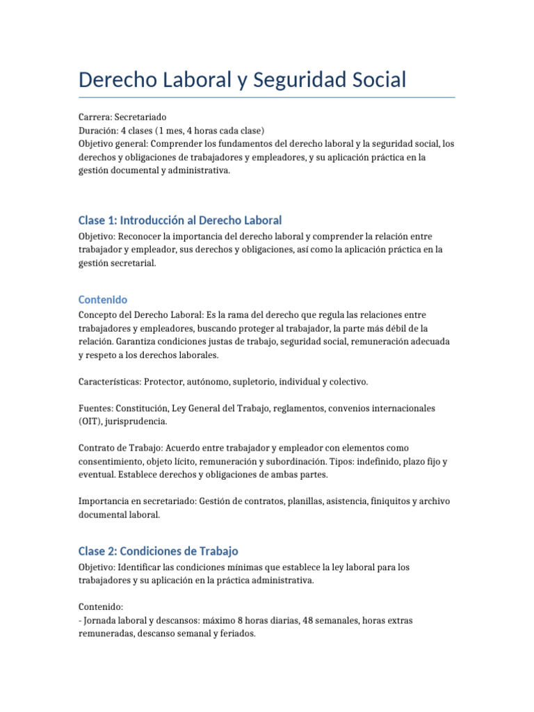 Derechos Laborales y Seguridad Social | PDF | Derecho laboral | Salario