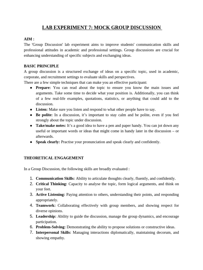 Enhancing Skills through Group Discussion | PDF | Communication | Thought
