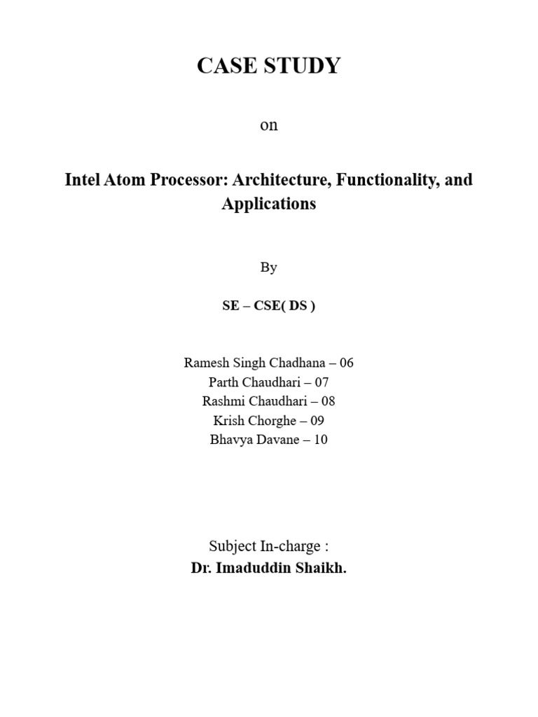 Intel Atom Processor Architecture Overview | PDF | Cpu Cache | Central ...