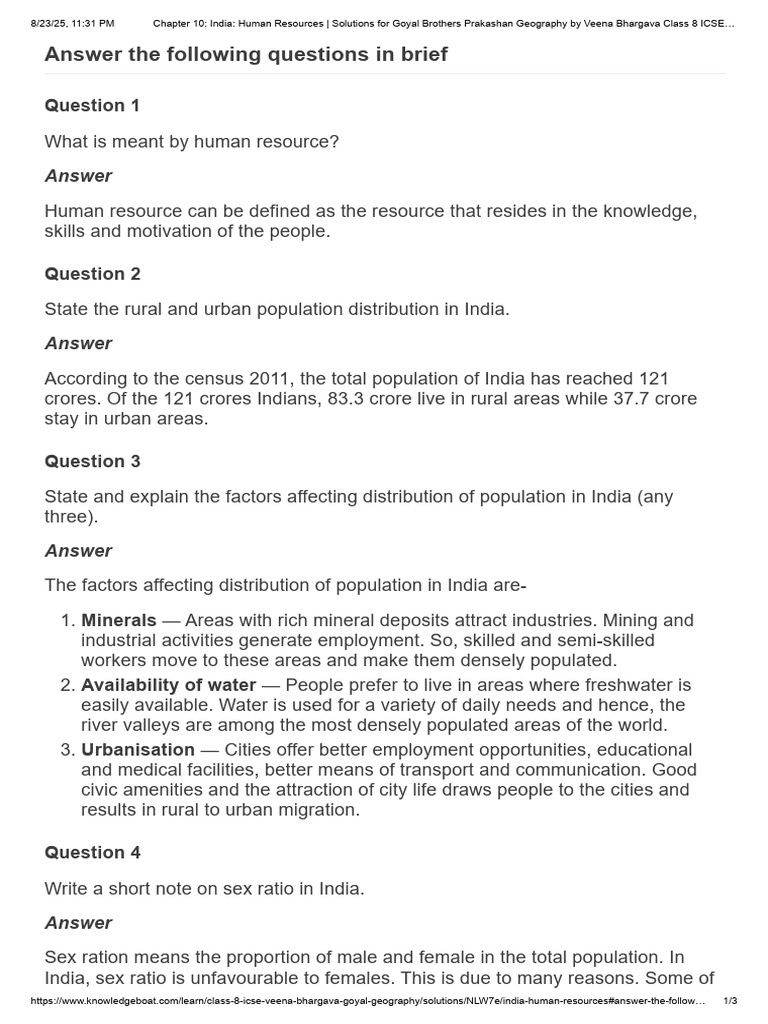 Geography Human Resources | PDF | Urbanization | Economies