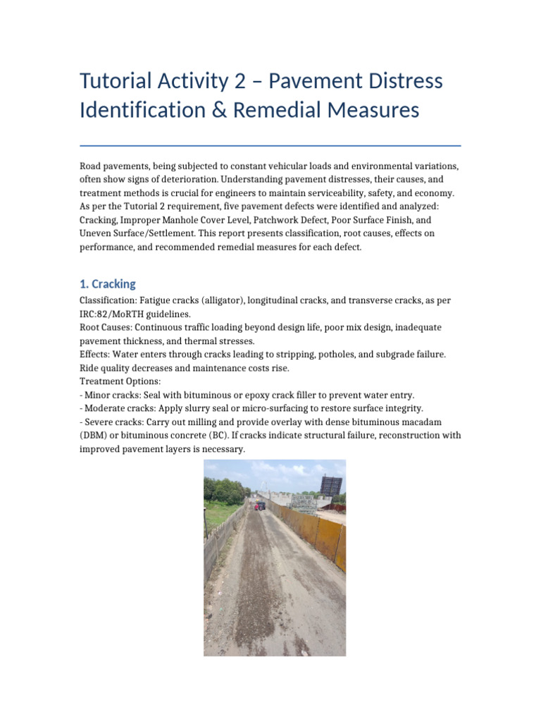Pavement Distress: Identification & Solutions | PDF | Road Surface | Road