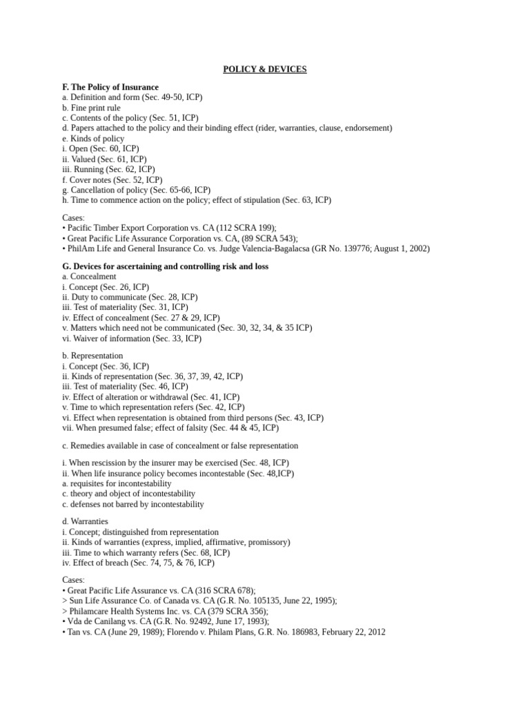 Insurance Policy Overview and Regulations | PDF | Insurance | Indemnity