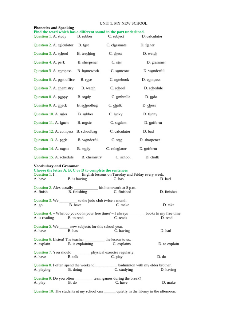 Phonetics and Grammar Exercises for Students | PDF | Bedroom | Home