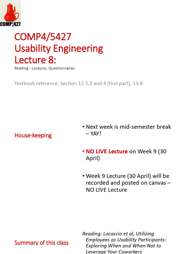 Usability Engineering: Questionnaires Guide | PDF | Usability ...