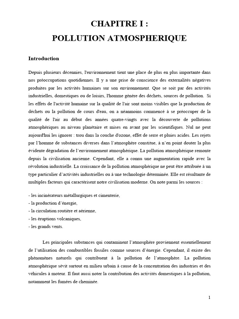 Historique et enjeux de la pollution atmosphérique | PDF | Pollution de ...
