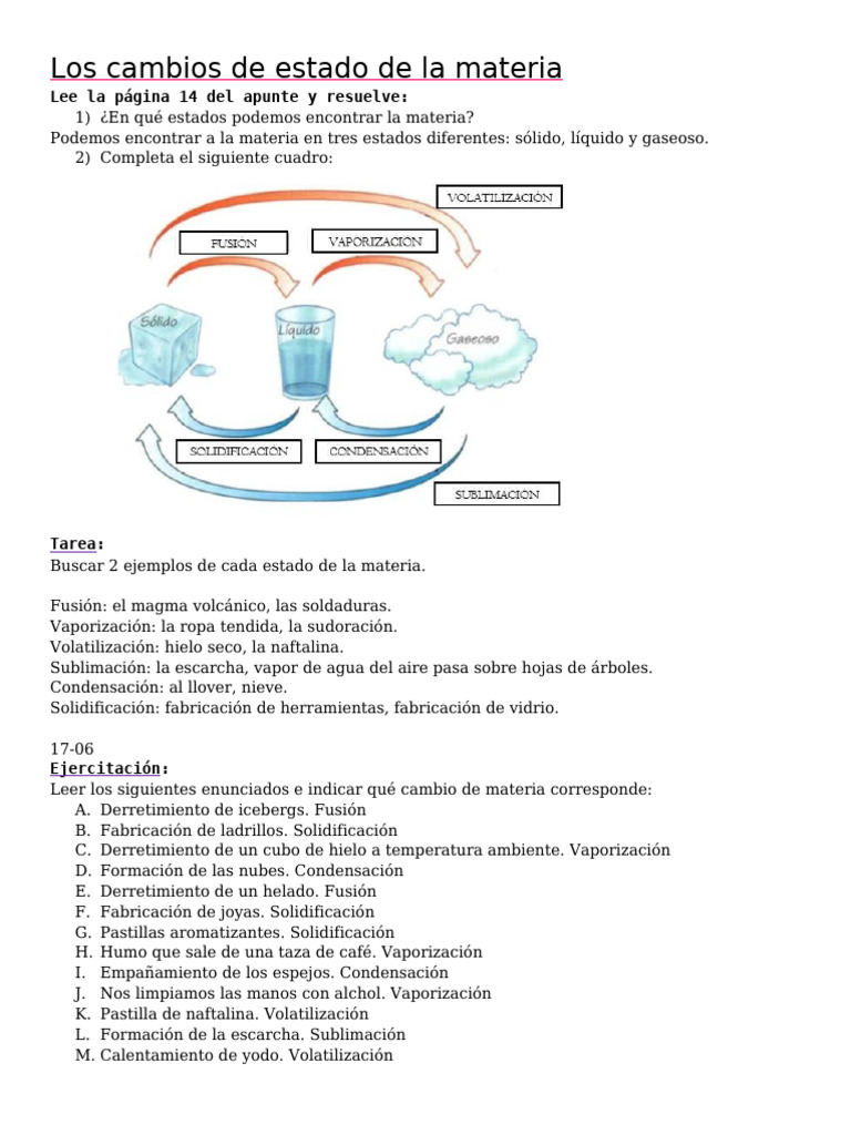 Estados de la Materia y Cambios Físicos | PDF | Derritiendo | Condensación