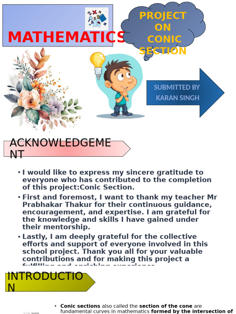 Conic Sections Project Overview | PDF | Differential Geometry ...