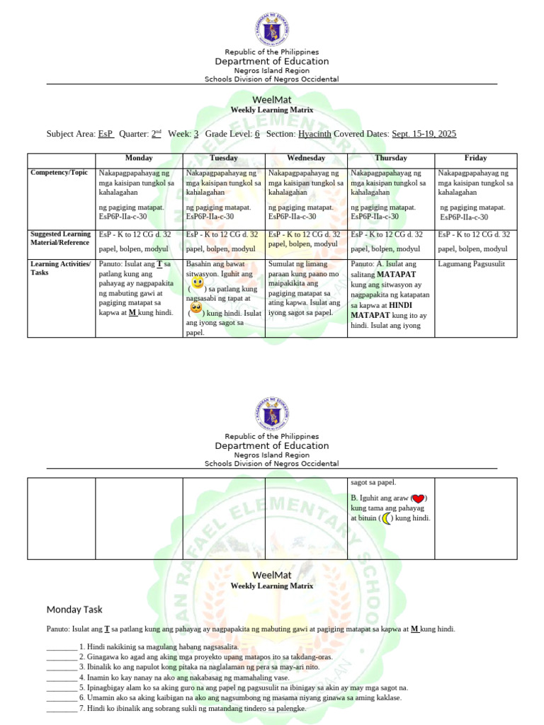 GMRC 6 Quarter 2 Week 3 | PDF