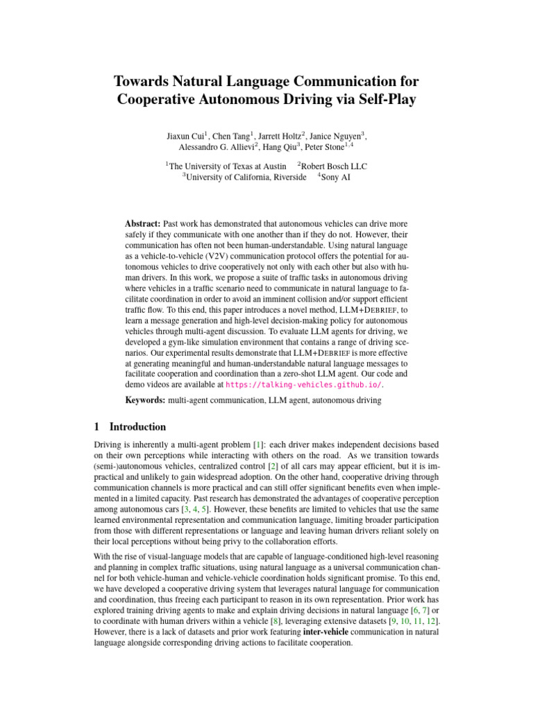 Towards Natural Language Communication For Coopera | PDF ...
