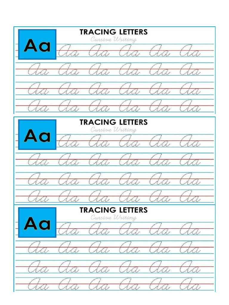 CURSIVE WRITING PRACTICE - Per Letter | PDF