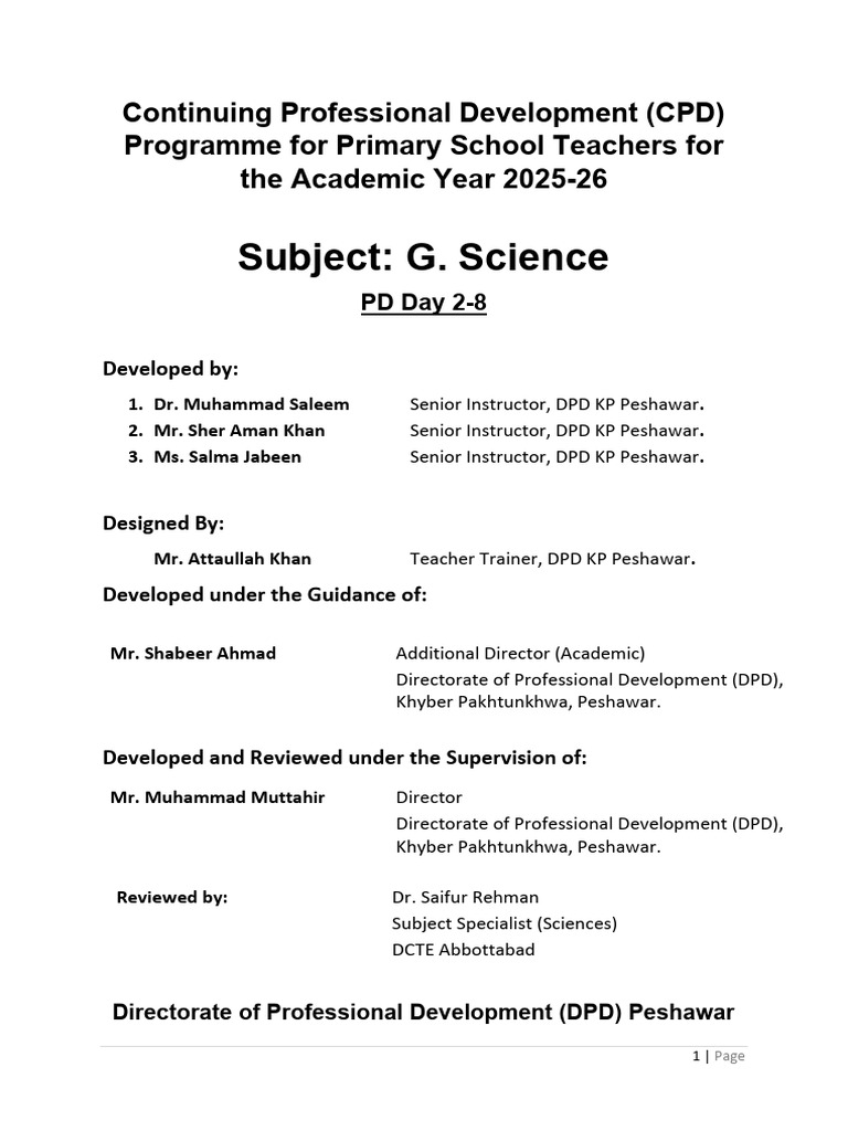 CPD Program for Primary Science Teachers | PDF | Natural Satellite ...