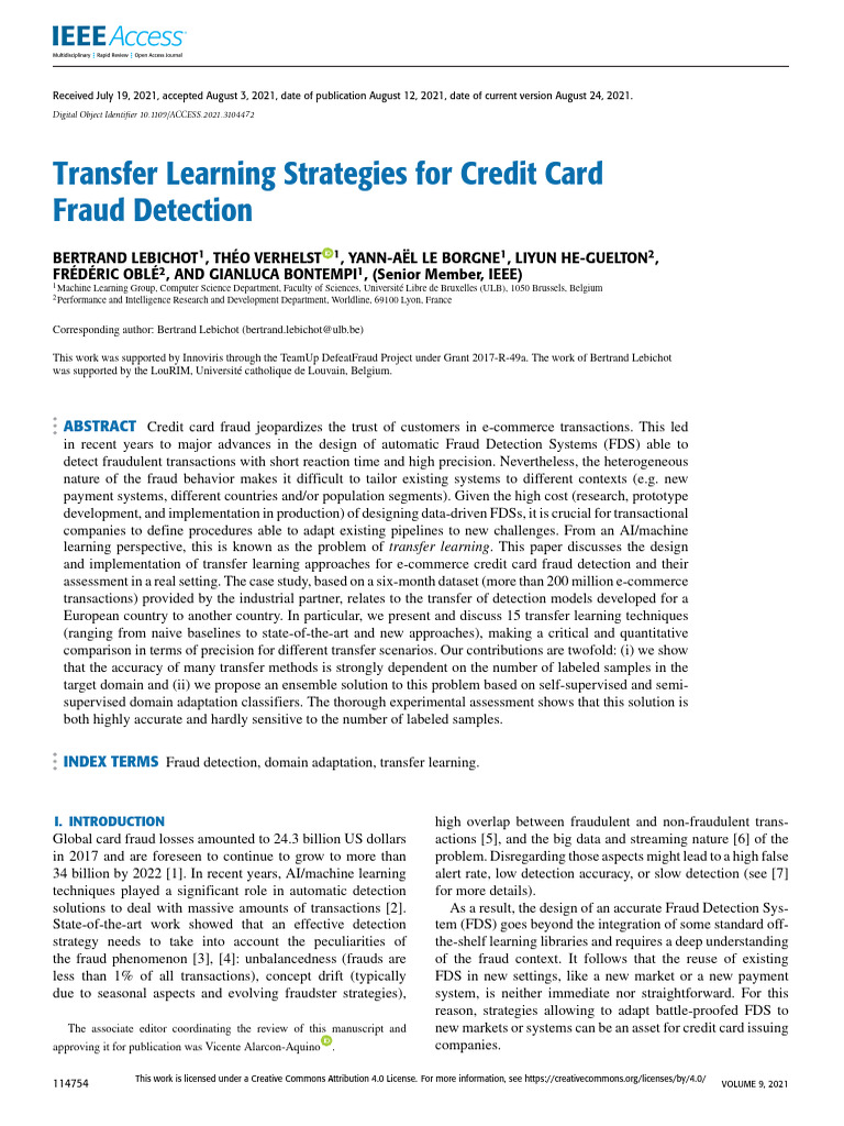 Transfer Learning for Fraud Detection | PDF | Deep Learning | Machine ...