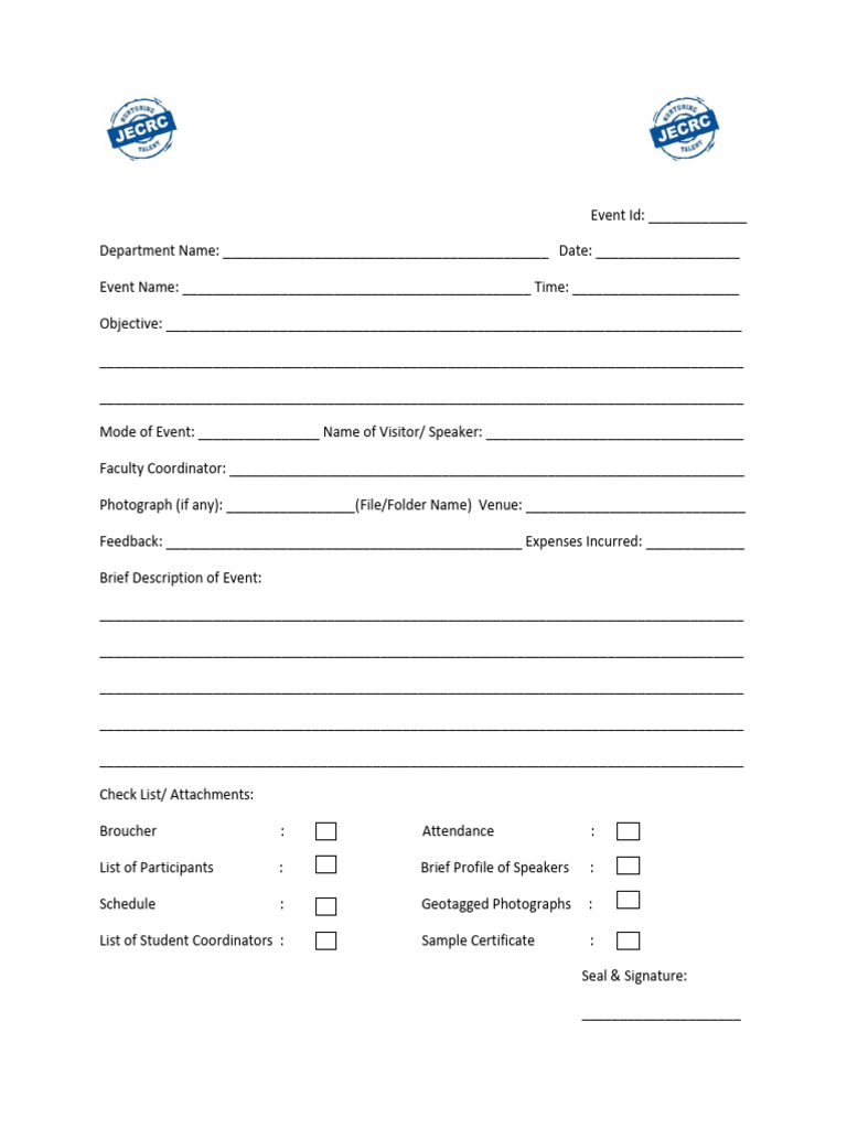 Event Summary Report Form | PDF