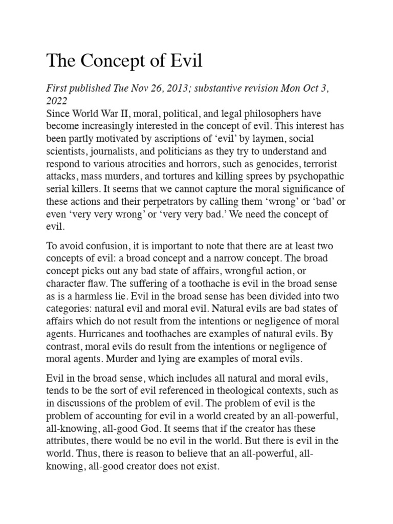 The Concept of Evil | PDF | Evil | Hannah Arendt