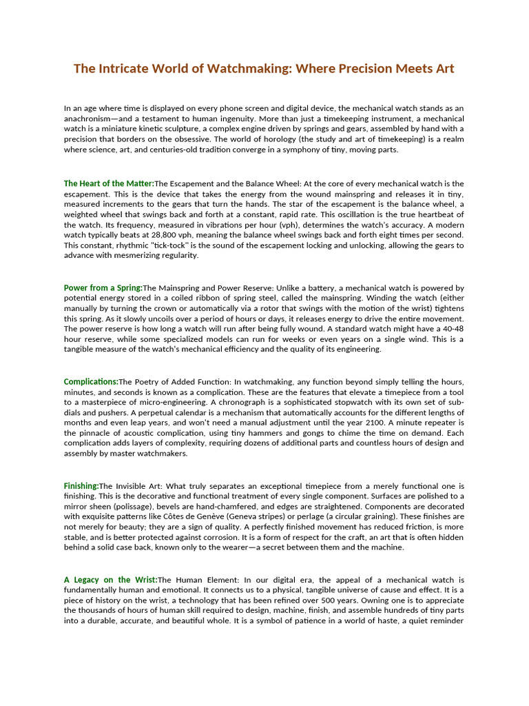 Precision in Watch Gear Measurement | PDF | Watch | Mechanical Engineering