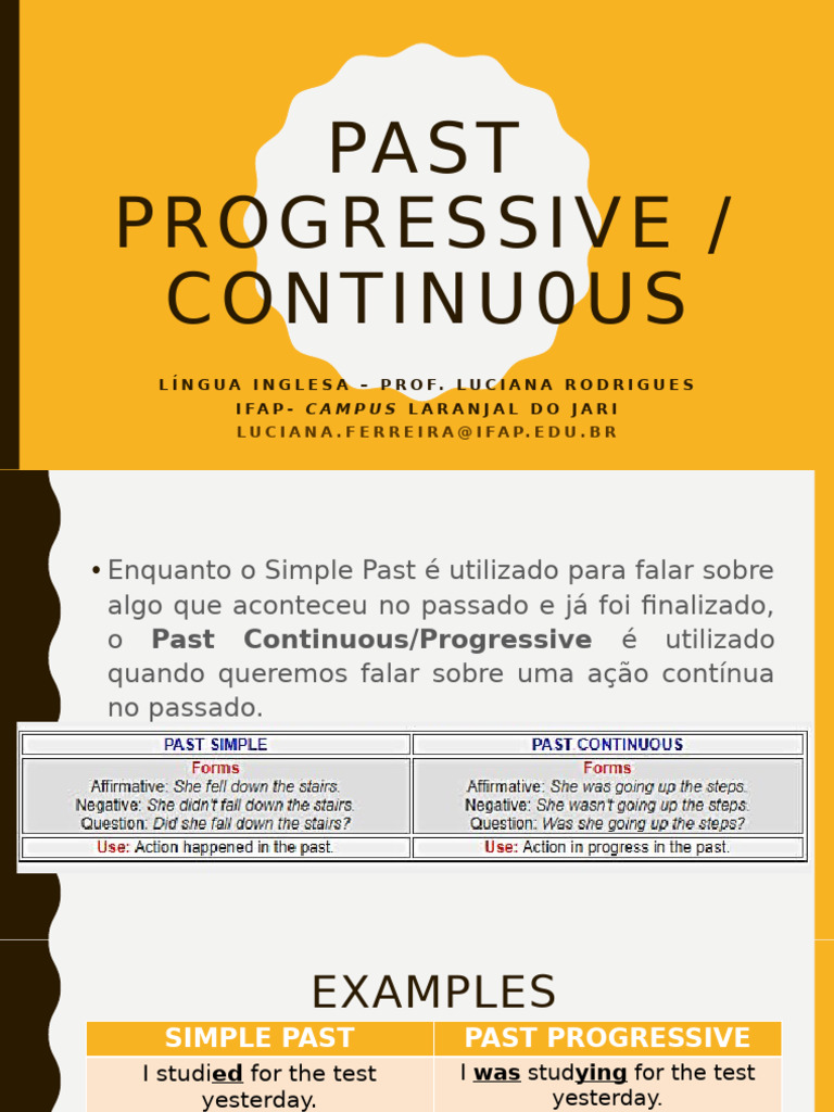 IV - Past Progressive | PDF | Grammar | Syntax
