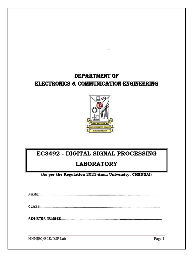 DSP Laboratory Experiments Guide | PDF | Programming | Computer Program