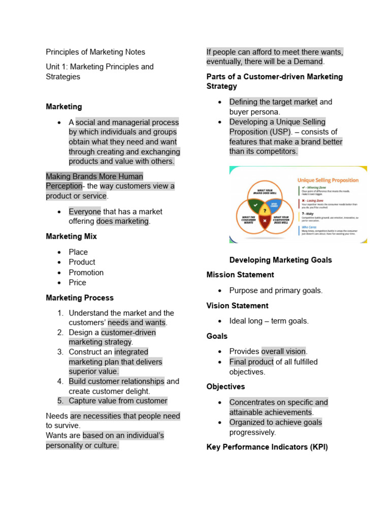 Marketing Principles and Strategies Guide | PDF | Marketing | Market ...