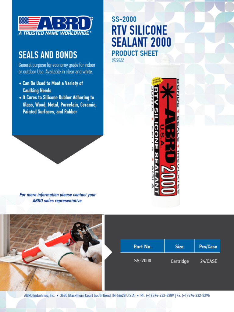 RTV Silicone Sealant SS-2000 Overview | PDF