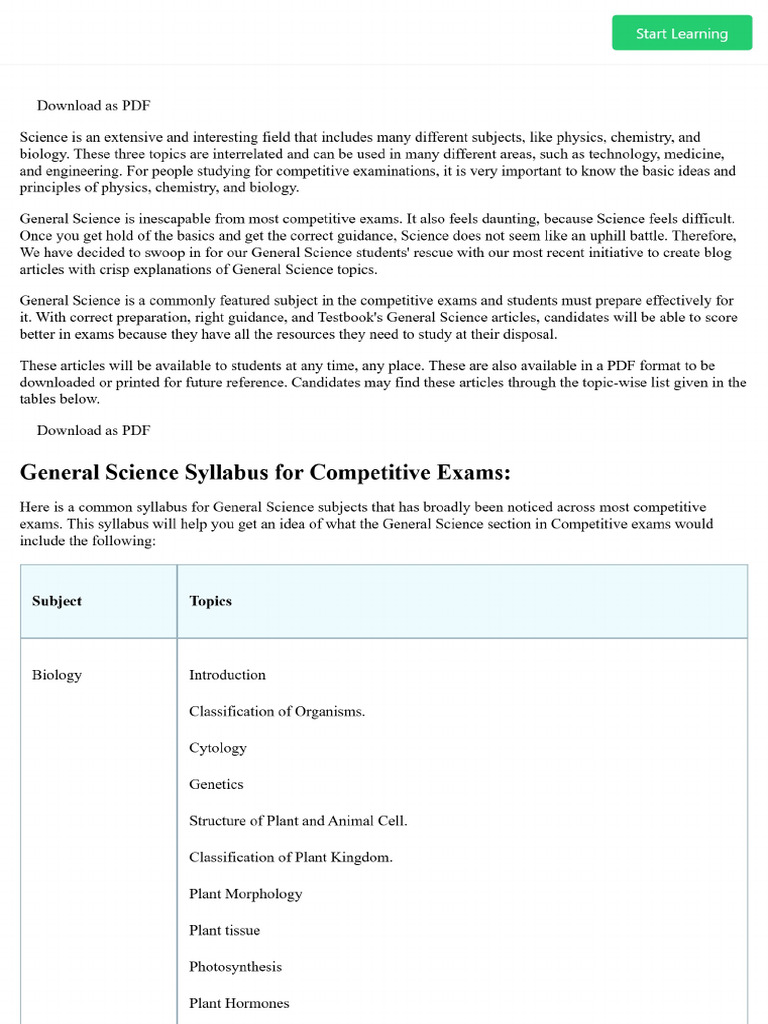 General Science - Mastering General Sciences For Competitive Exams | PDF