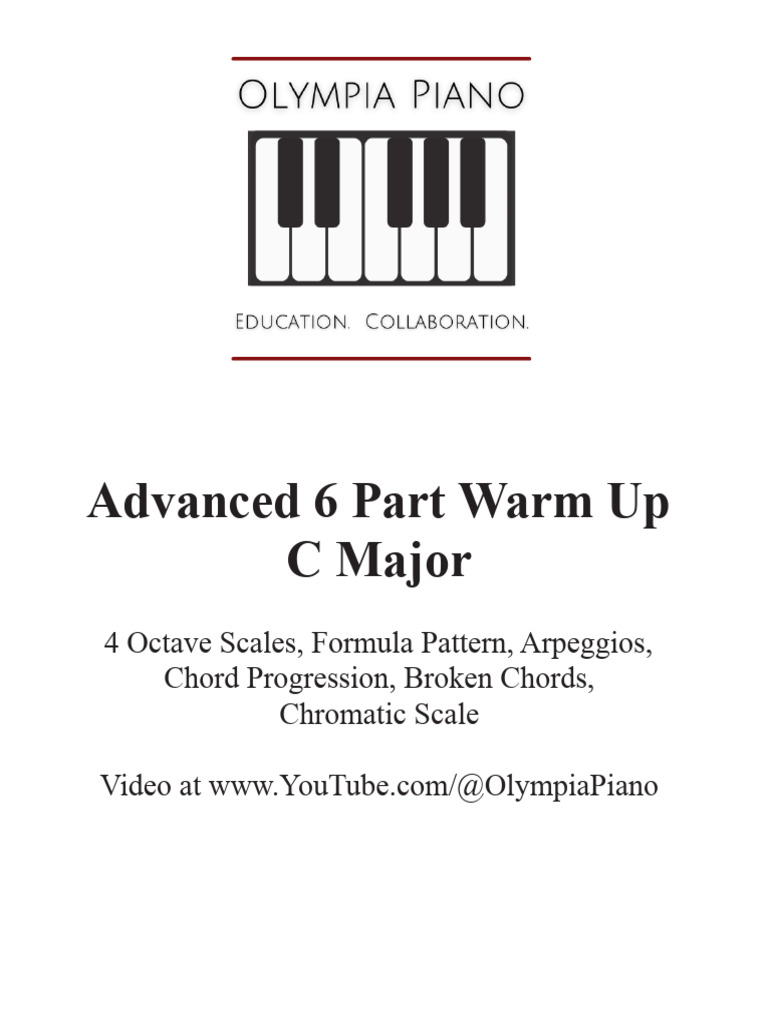 C Major 4 Octave Warm-Up Techniques | PDF | Scale (Music) | Musicology