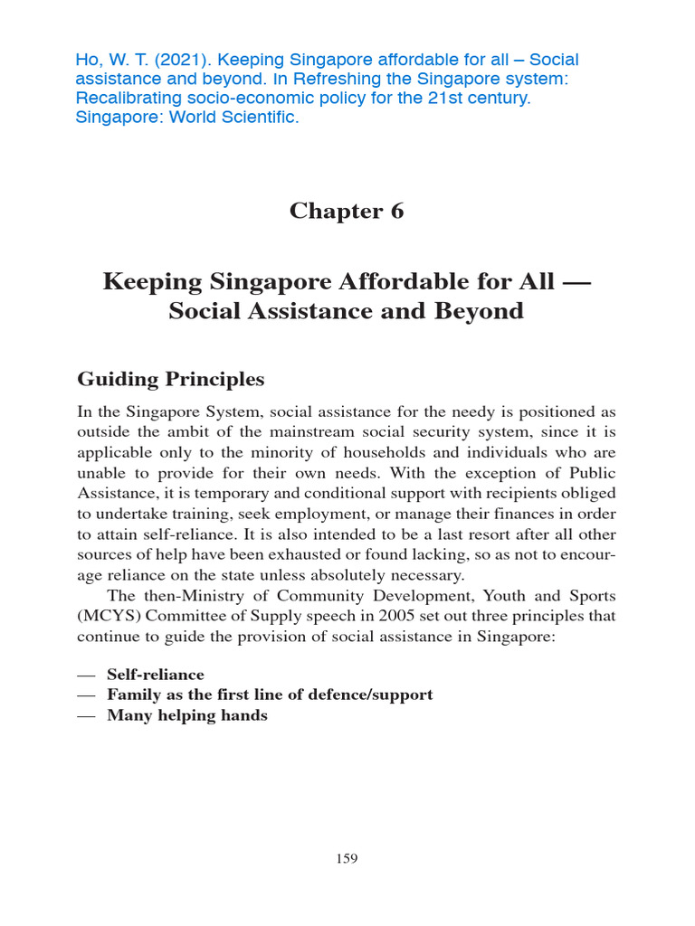 Singapore's Social Assistance Framework | PDF | Economies | Social Policy