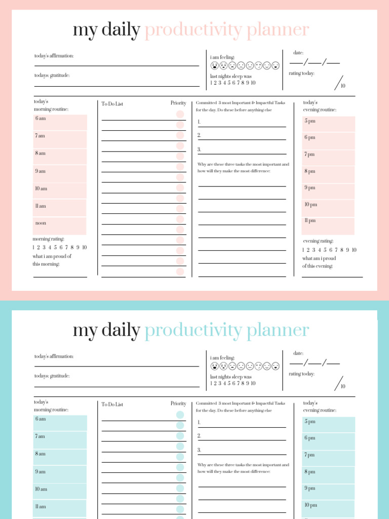 NewADHDDailyProductivityLETTERDocumentmulti Color | PDF | Time ...