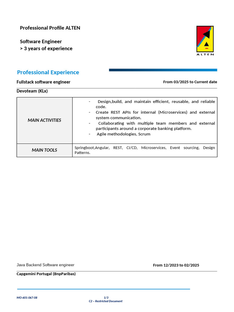 Fullstack Software Engineer Profile | PDF | Agile Software Development ...