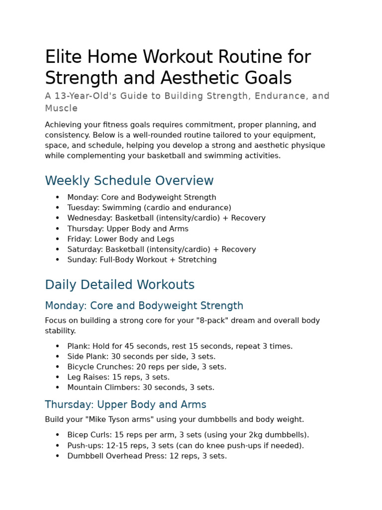 MaxPro Exercise Routine for Teens | PDF | Physical Exercise | Physical ...