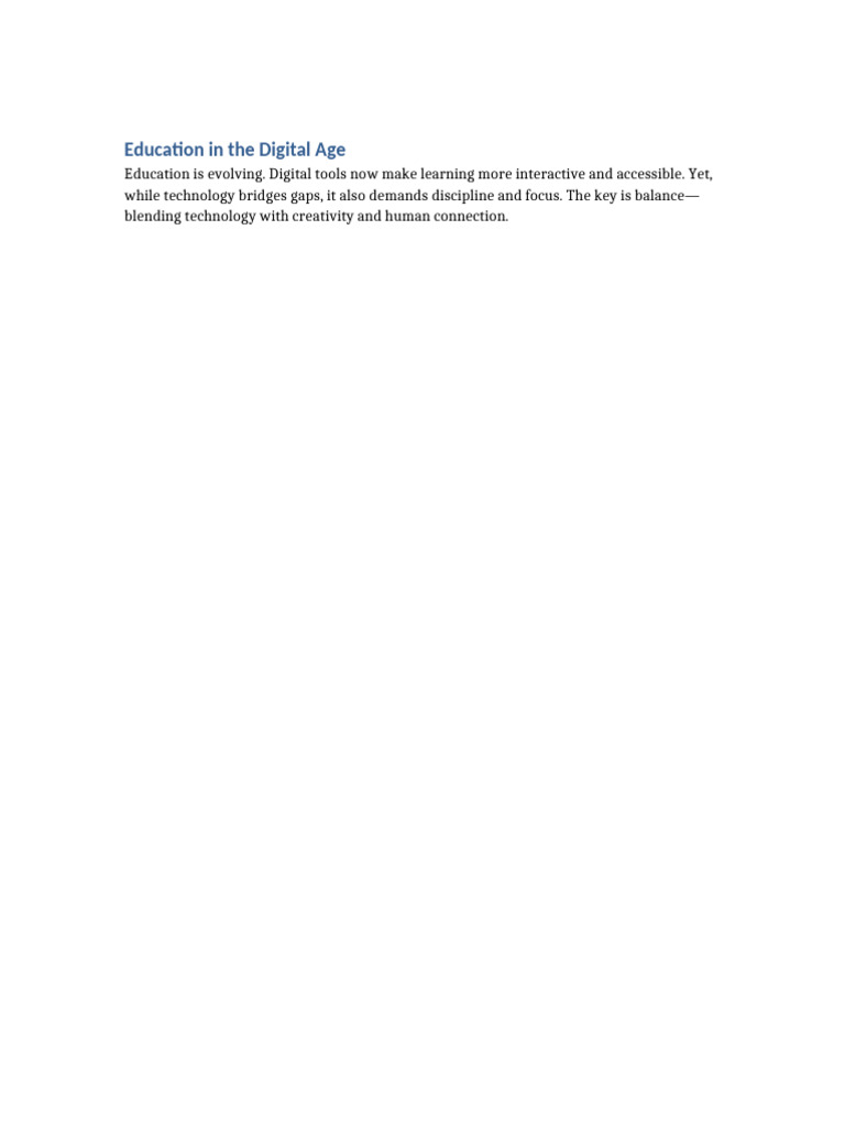 Education in The Digital Age | PDF