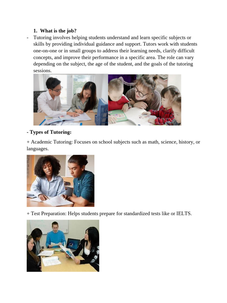 Types and Roles of Tutors Explained | PDF