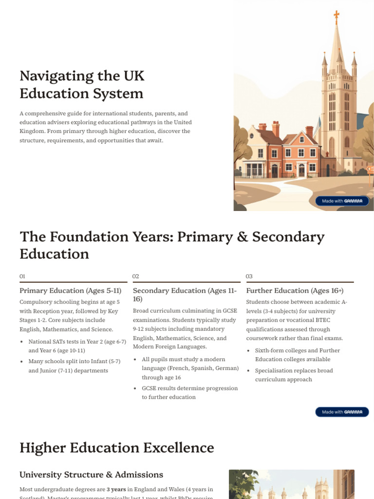 UK Education System Guide for Students | PDF | Students | Educational ...