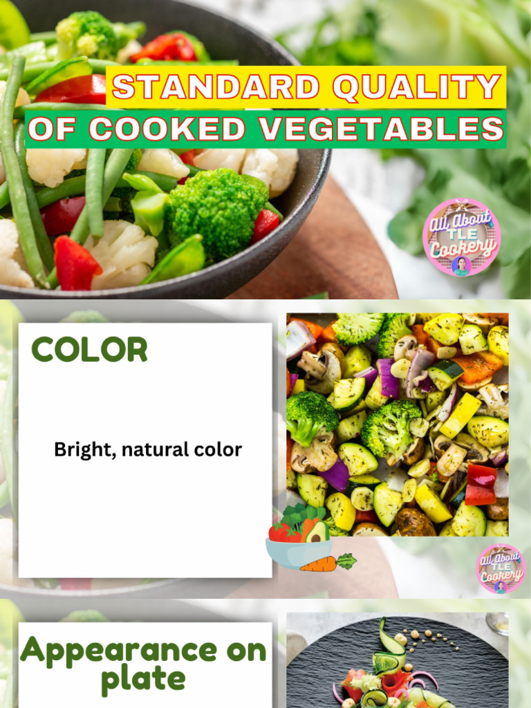 Standard Quality of Cooked Vegetables | PDF