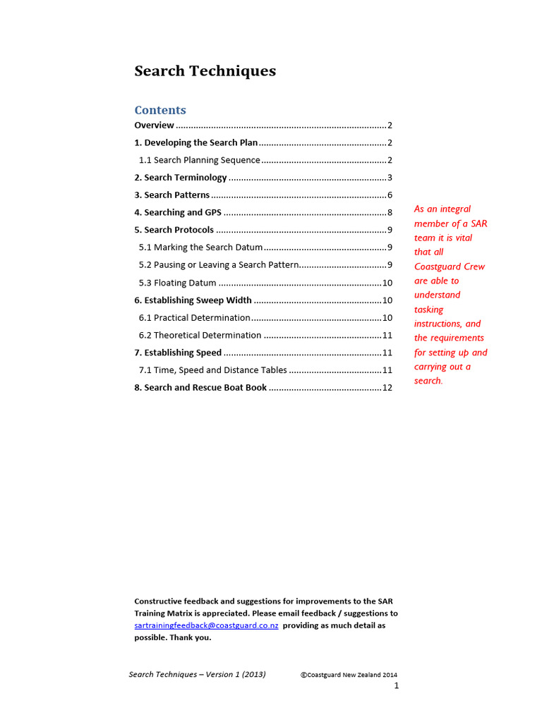 Essential Search Techniques for SAR Teams | PDF