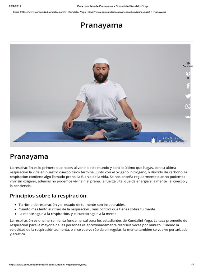 Guía de Pranayama en Kundalini Yoga | PDF | Abdomen | Conciencia