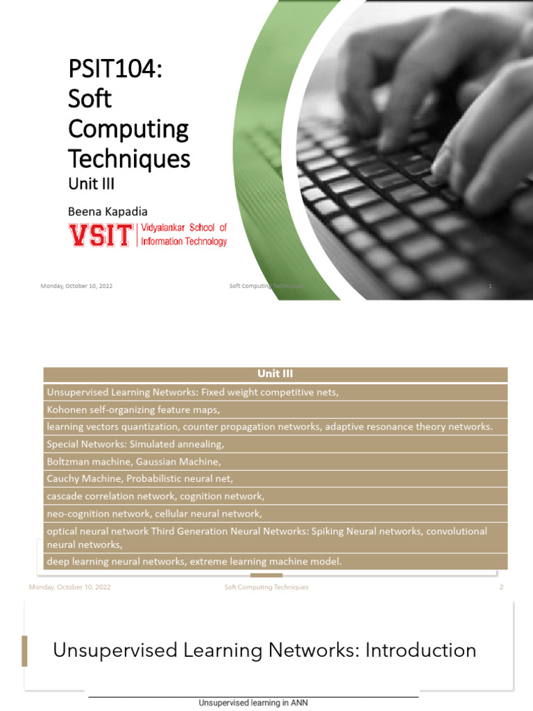 Unsupervised Learning in Soft Computing | PDF | Machine Learning | Learning