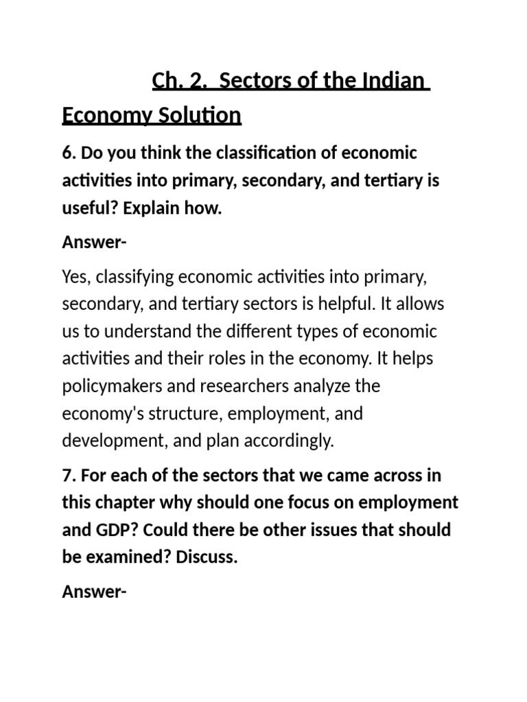 Sectors of The Indian Economy Solution | PDF | Employment | Underemployment