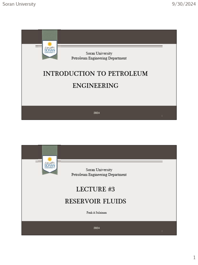Reservoir Fluids in Petroleum Engineering | PDF | Petroleum | Gases
