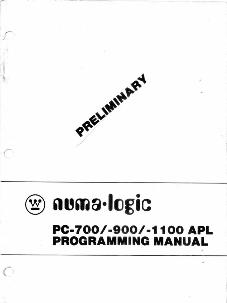 Numa-Logic - 900 Programming - Manual | PDF